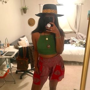 Earthbound high waisted silk shorts (S)